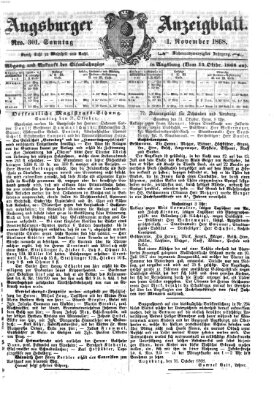 Augsburger Anzeigeblatt Sonntag 1. November 1868