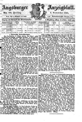 Augsburger Anzeigeblatt Freitag 6. November 1868