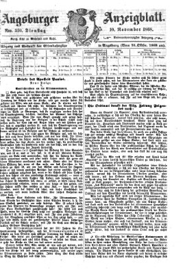 Augsburger Anzeigeblatt Dienstag 10. November 1868