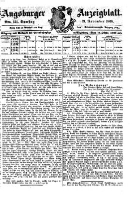 Augsburger Anzeigeblatt Samstag 21. November 1868