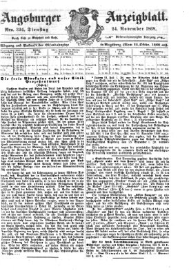 Augsburger Anzeigeblatt Dienstag 24. November 1868