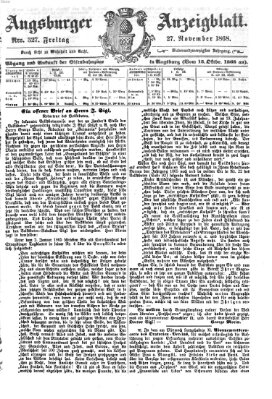 Augsburger Anzeigeblatt Freitag 27. November 1868