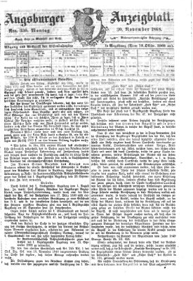 Augsburger Anzeigeblatt Montag 30. November 1868