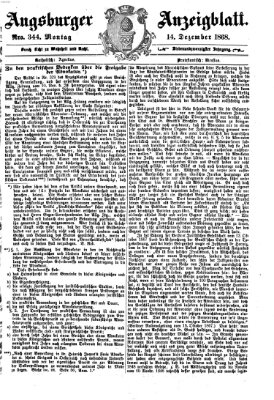 Augsburger Anzeigeblatt Montag 14. Dezember 1868