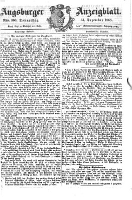 Augsburger Anzeigeblatt Donnerstag 31. Dezember 1868