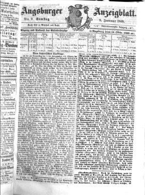 Augsburger Anzeigeblatt Samstag 9. Januar 1869