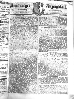 Augsburger Anzeigeblatt Donnerstag 14. Januar 1869