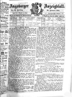 Augsburger Anzeigeblatt Freitag 22. Januar 1869