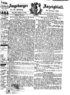 Augsburger Anzeigeblatt Sonntag 24. Januar 1869