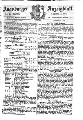 Augsburger Anzeigeblatt Freitag 5. Februar 1869