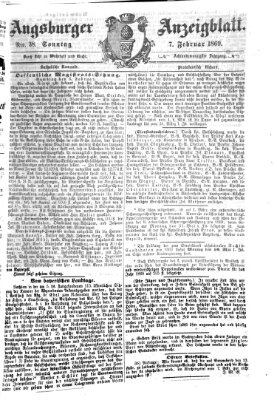 Augsburger Anzeigeblatt Sonntag 7. Februar 1869