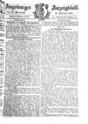 Augsburger Anzeigeblatt Mittwoch 24. Februar 1869