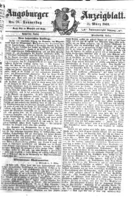 Augsburger Anzeigeblatt Donnerstag 11. März 1869