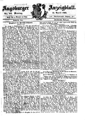 Augsburger Anzeigeblatt Montag 12. April 1869