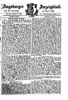 Augsburger Anzeigeblatt Dienstag 20. April 1869