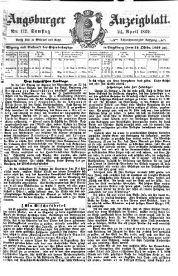 Augsburger Anzeigeblatt Samstag 24. April 1869