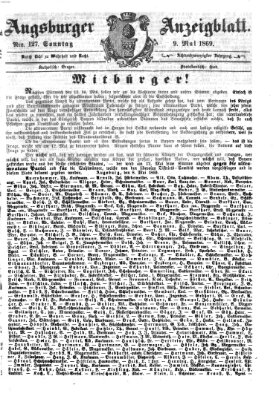 Augsburger Anzeigeblatt Sonntag 9. Mai 1869