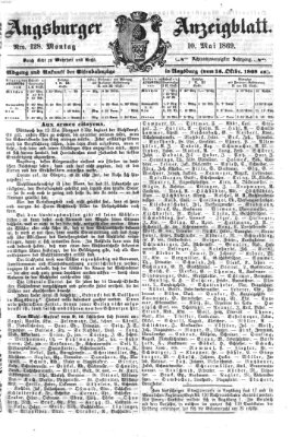 Augsburger Anzeigeblatt Montag 10. Mai 1869