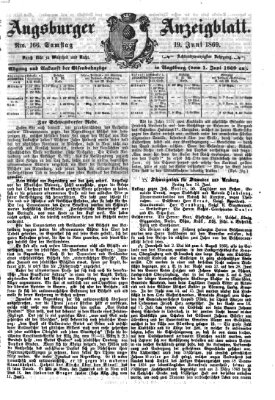 Augsburger Anzeigeblatt Samstag 19. Juni 1869