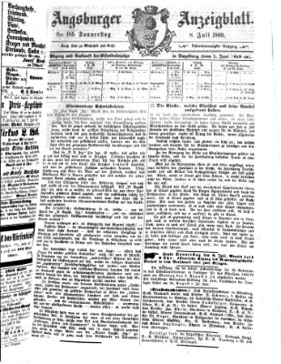 Augsburger Anzeigeblatt Donnerstag 8. Juli 1869