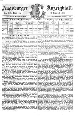 Augsburger Anzeigeblatt Montag 2. August 1869