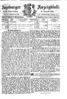 Augsburger Anzeigeblatt Donnerstag 19. August 1869