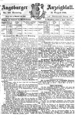 Augsburger Anzeigeblatt Sonntag 22. August 1869