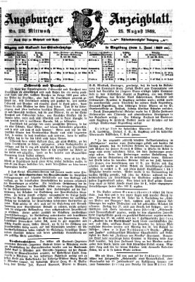 Augsburger Anzeigeblatt Mittwoch 25. August 1869