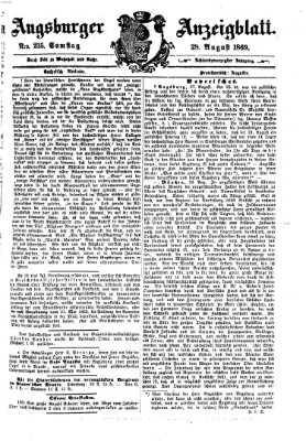 Augsburger Anzeigeblatt Samstag 28. August 1869