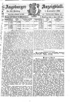 Augsburger Anzeigeblatt Freitag 3. September 1869