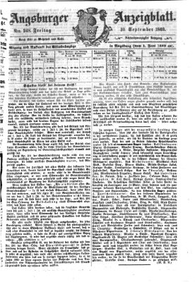 Augsburger Anzeigeblatt Freitag 10. September 1869