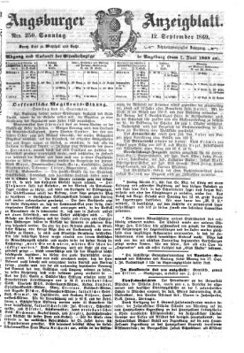 Augsburger Anzeigeblatt Sonntag 12. September 1869