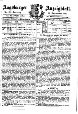 Augsburger Anzeigeblatt Sonntag 19. September 1869