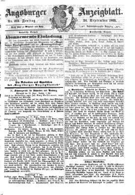 Augsburger Anzeigeblatt Freitag 24. September 1869