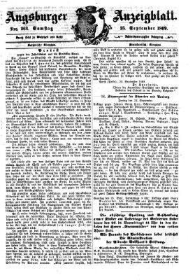 Augsburger Anzeigeblatt Samstag 25. September 1869