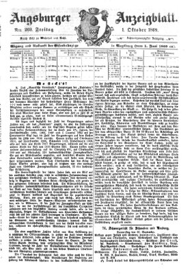 Augsburger Anzeigeblatt Freitag 1. Oktober 1869