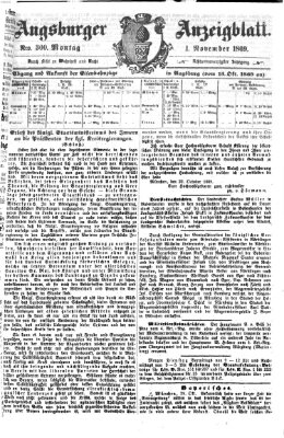 Augsburger Anzeigeblatt Montag 1. November 1869