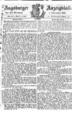 Augsburger Anzeigeblatt Mittwoch 3. November 1869