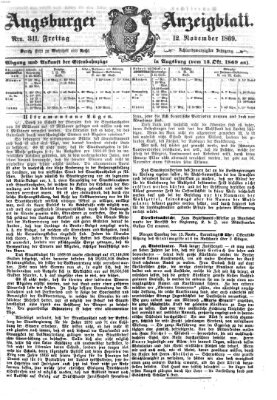 Augsburger Anzeigeblatt Freitag 12. November 1869