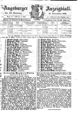 Augsburger Anzeigeblatt Sonntag 28. November 1869