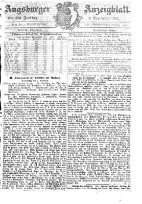 Augsburger Anzeigeblatt Freitag 3. Dezember 1869