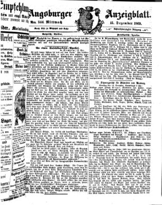 Augsburger Anzeigeblatt Mittwoch 15. Dezember 1869