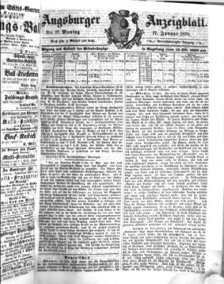 Augsburger Anzeigeblatt Montag 17. Januar 1870