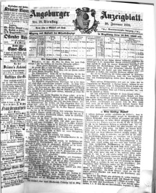 Augsburger Anzeigeblatt Dienstag 18. Januar 1870