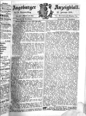 Augsburger Anzeigeblatt Donnerstag 27. Januar 1870