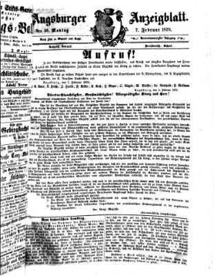 Augsburger Anzeigeblatt Montag 7. Februar 1870