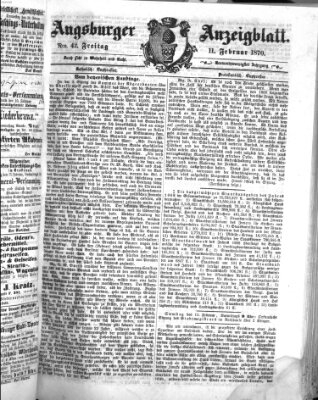 Augsburger Anzeigeblatt Freitag 11. Februar 1870