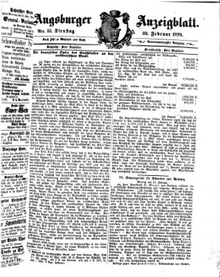 Augsburger Anzeigeblatt Dienstag 22. Februar 1870