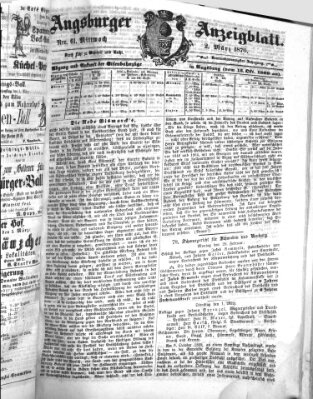 Augsburger Anzeigeblatt Mittwoch 2. März 1870