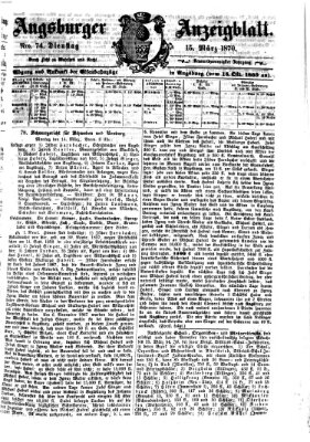 Augsburger Anzeigeblatt Dienstag 15. März 1870